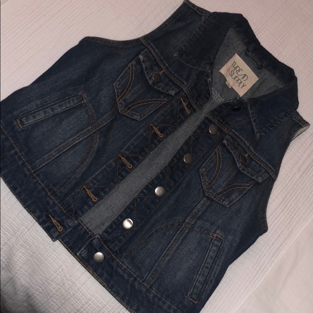 Dark wash Jean vest